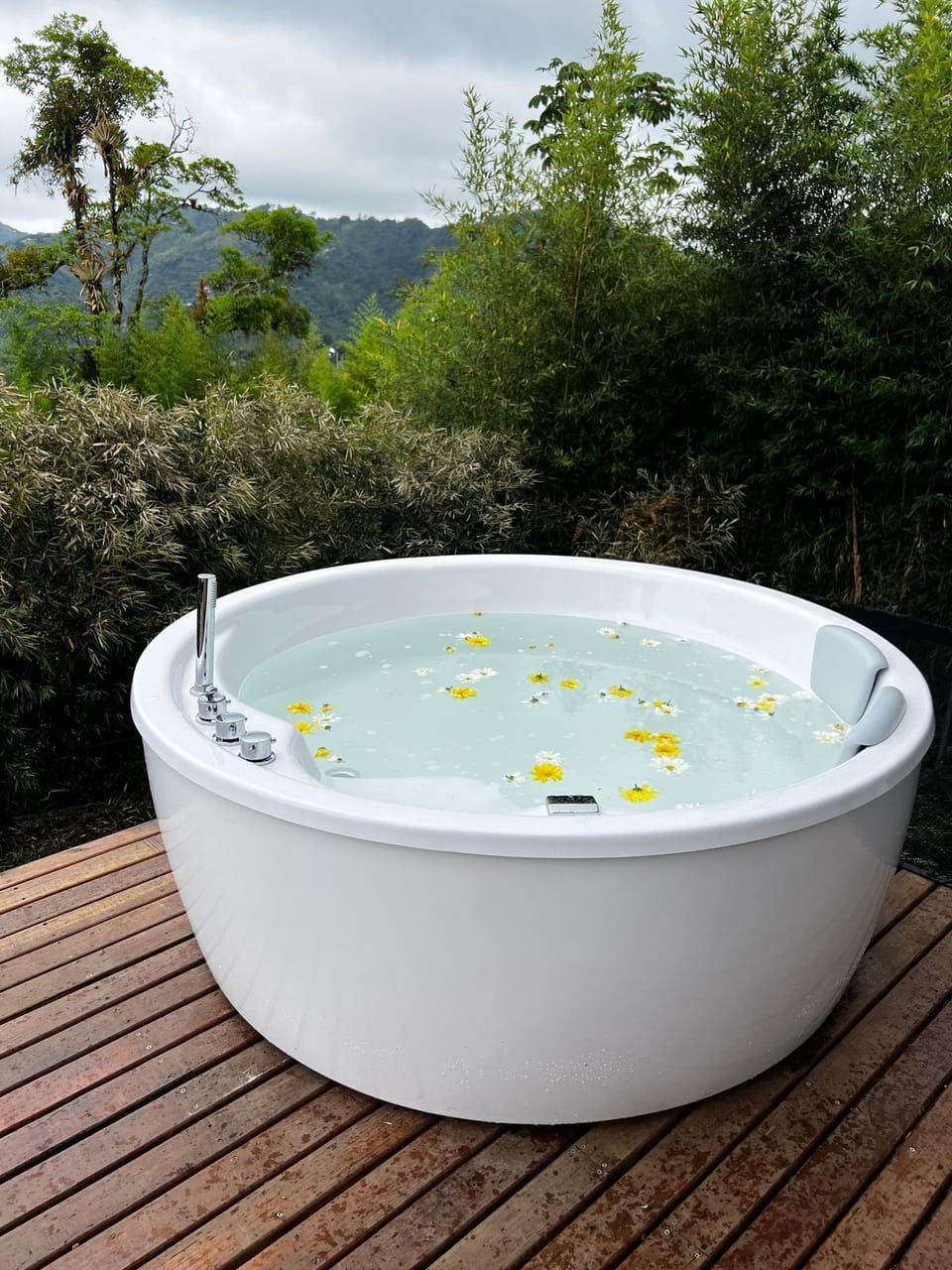 Outdoor spa tub