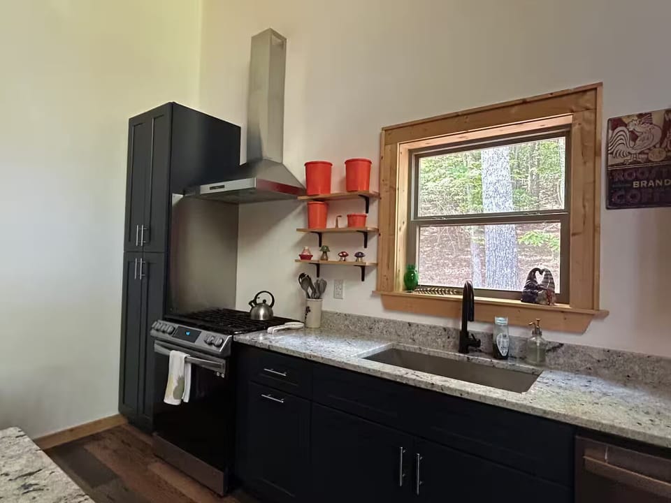 kitchen pantry and stove