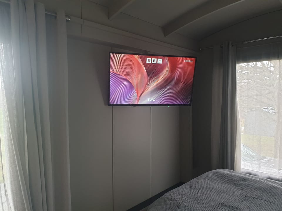 Television in the bedroom area