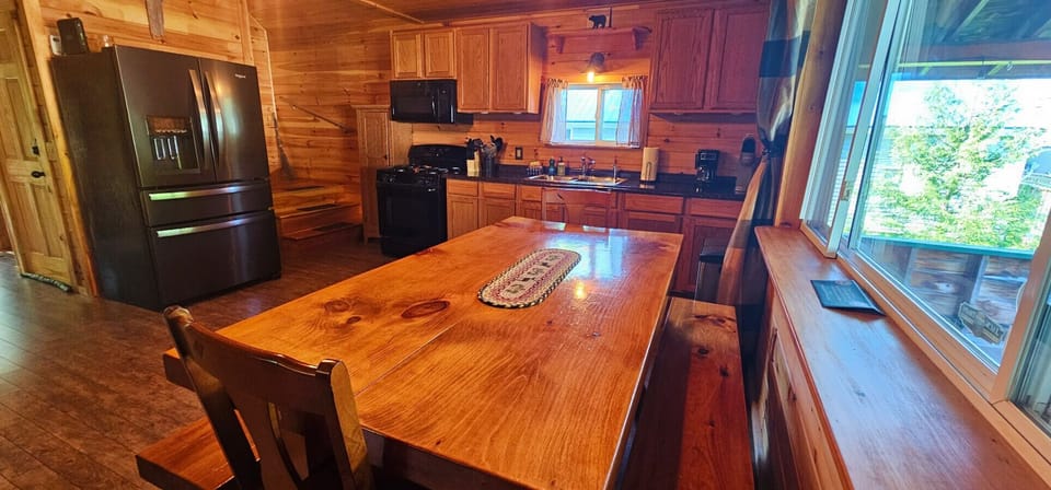 The heart of the cabin—comfortable, simple, and welcoming