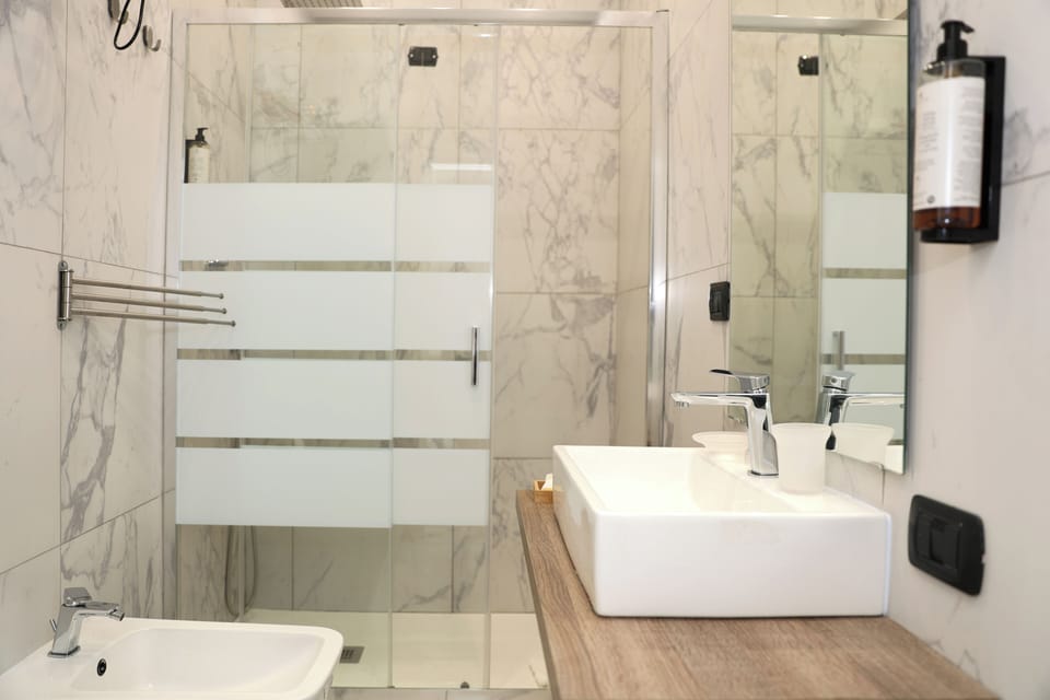 Single Room | Bathroom | Shower, hair dryer, slippers, towels