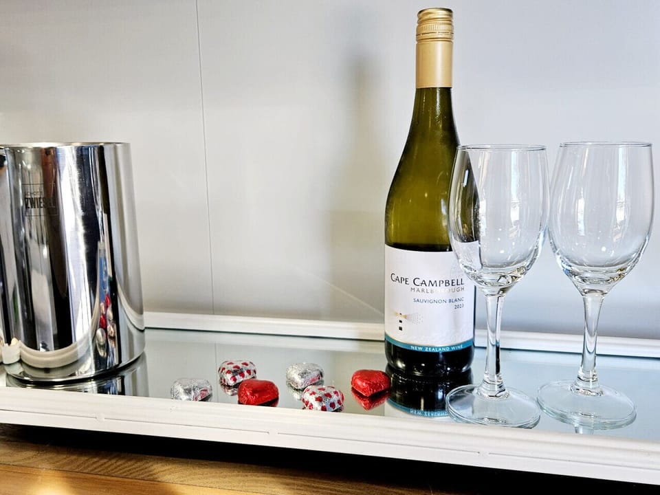 Enjoy complimentary wine and chocolates on arrival.