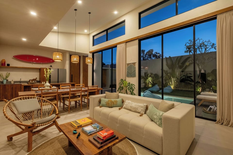 Luxury Villa, Patio, Pool View | Living area | 60-inch flat-screen TV with cable channels