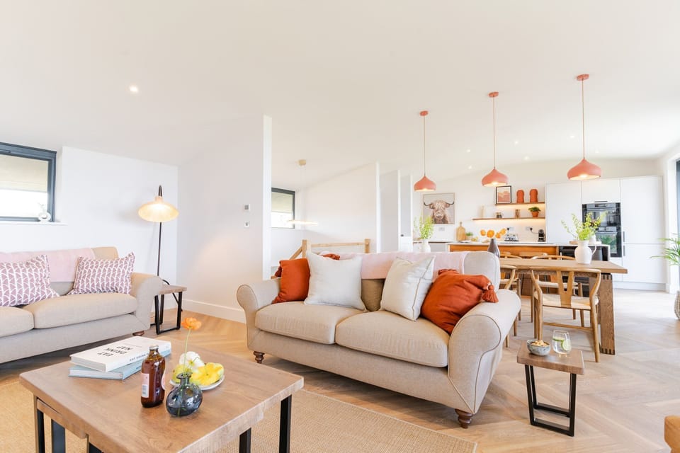 Living room  The Lighthouse, The Lookout, self catering with Beach Retreats.