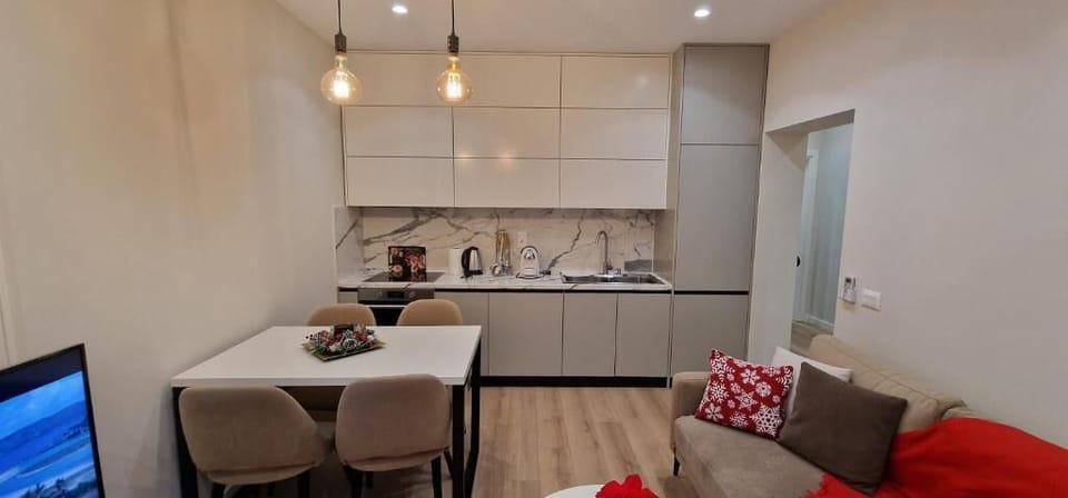 Apartment | Private kitchen | Fridge, microwave, oven, stovetop