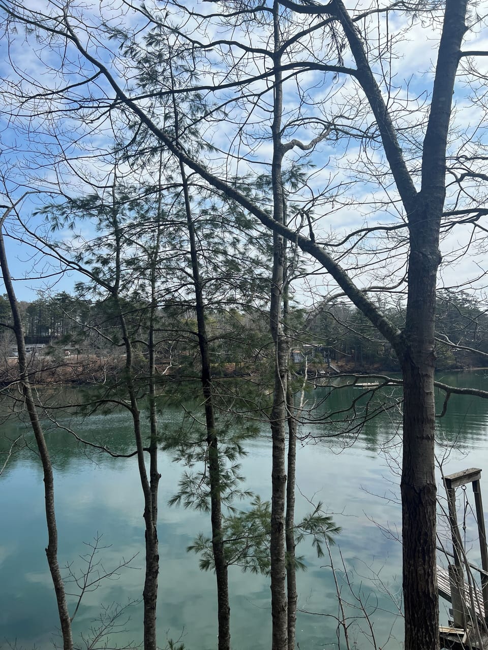 Water views from the deck .