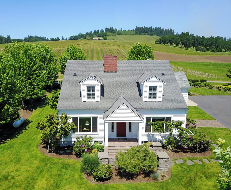 Historic home surrounded by vineyards