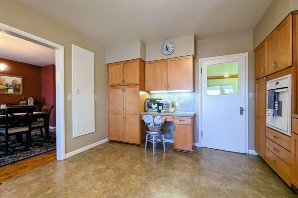 Work area in the kitchen with desk