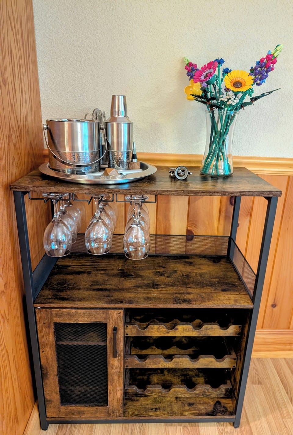 Bar cart in the Dining Room