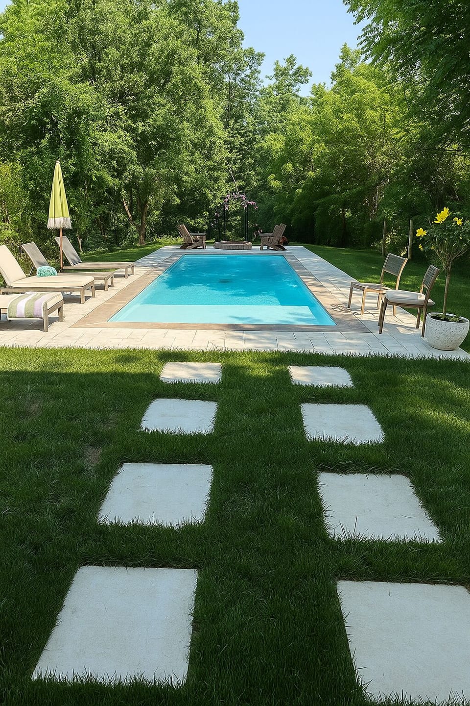 Private pool with sun deck
