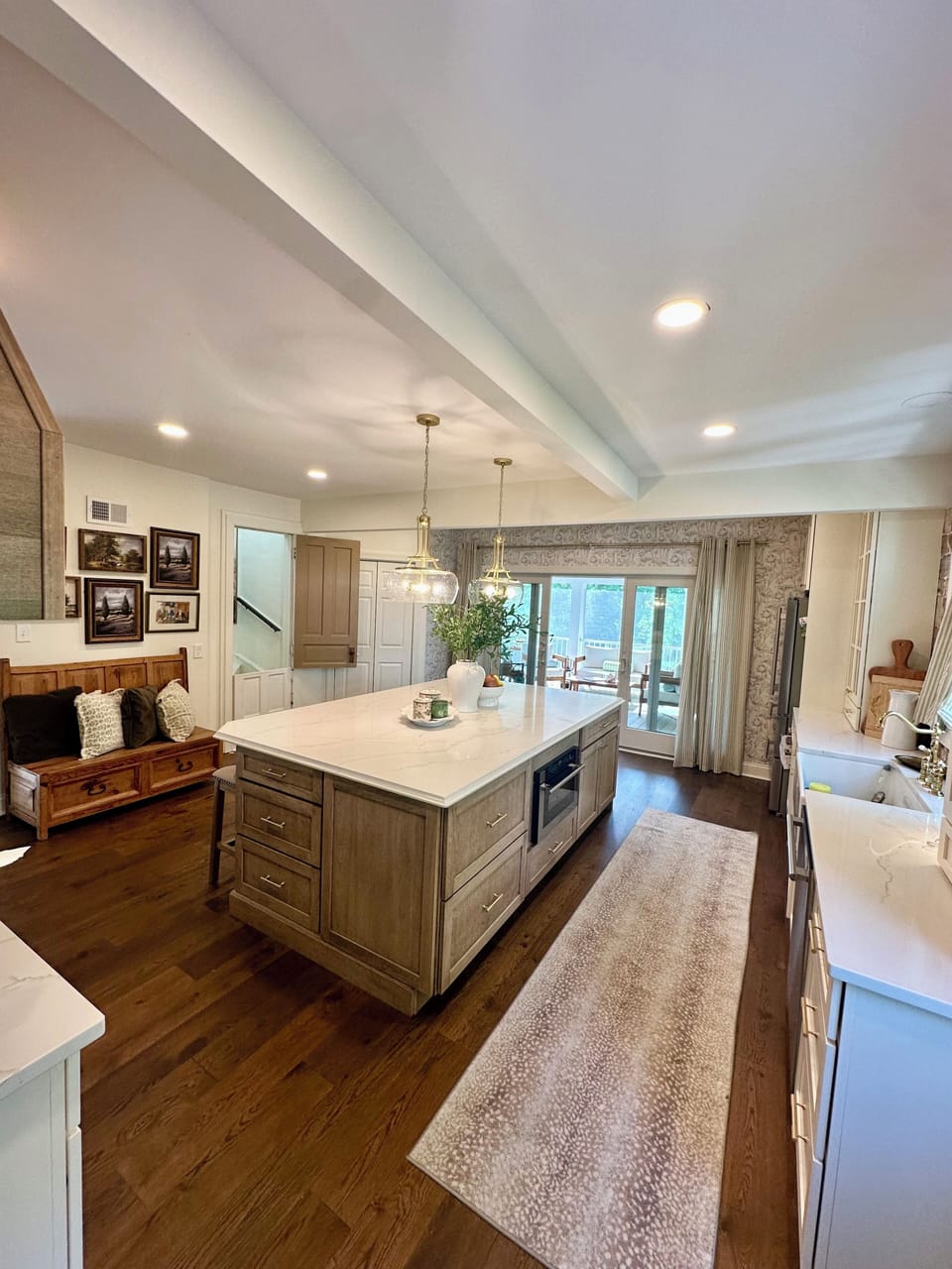 Kitchen with large island & seating