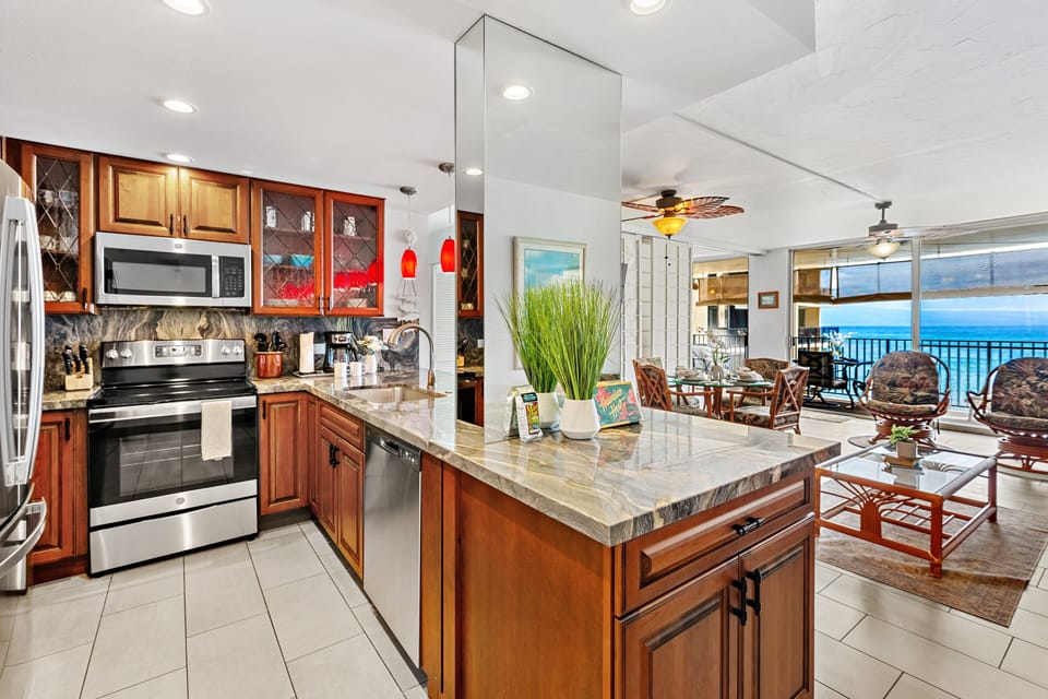 Modern Kitchen with Stainless Steel Appliances and Stylish Finishes