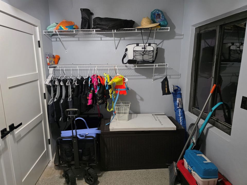 Life jackets, Cooler, Beach Wagon, Umbrella