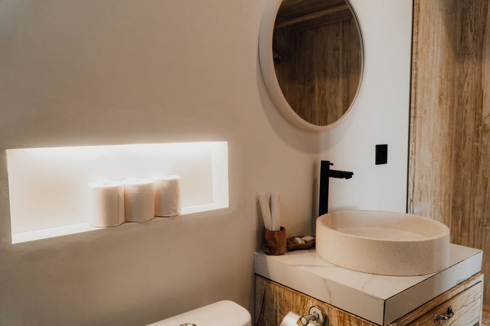Deluxe Double Room | Bathroom | Shower, rainfall showerhead, free toiletries, hair dryer
