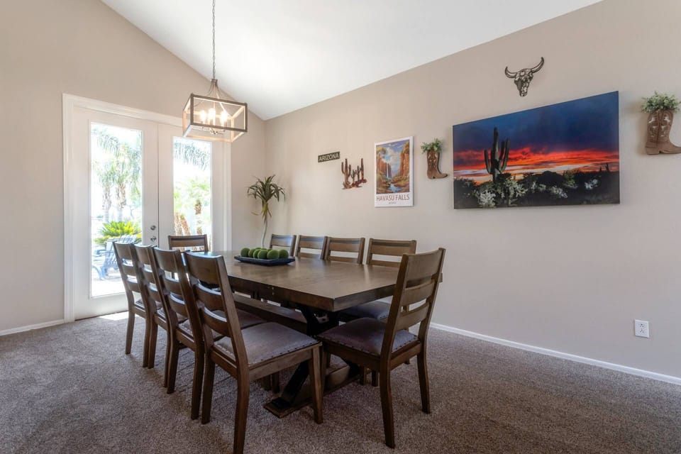 Dining room just off the kitchen seating for 8