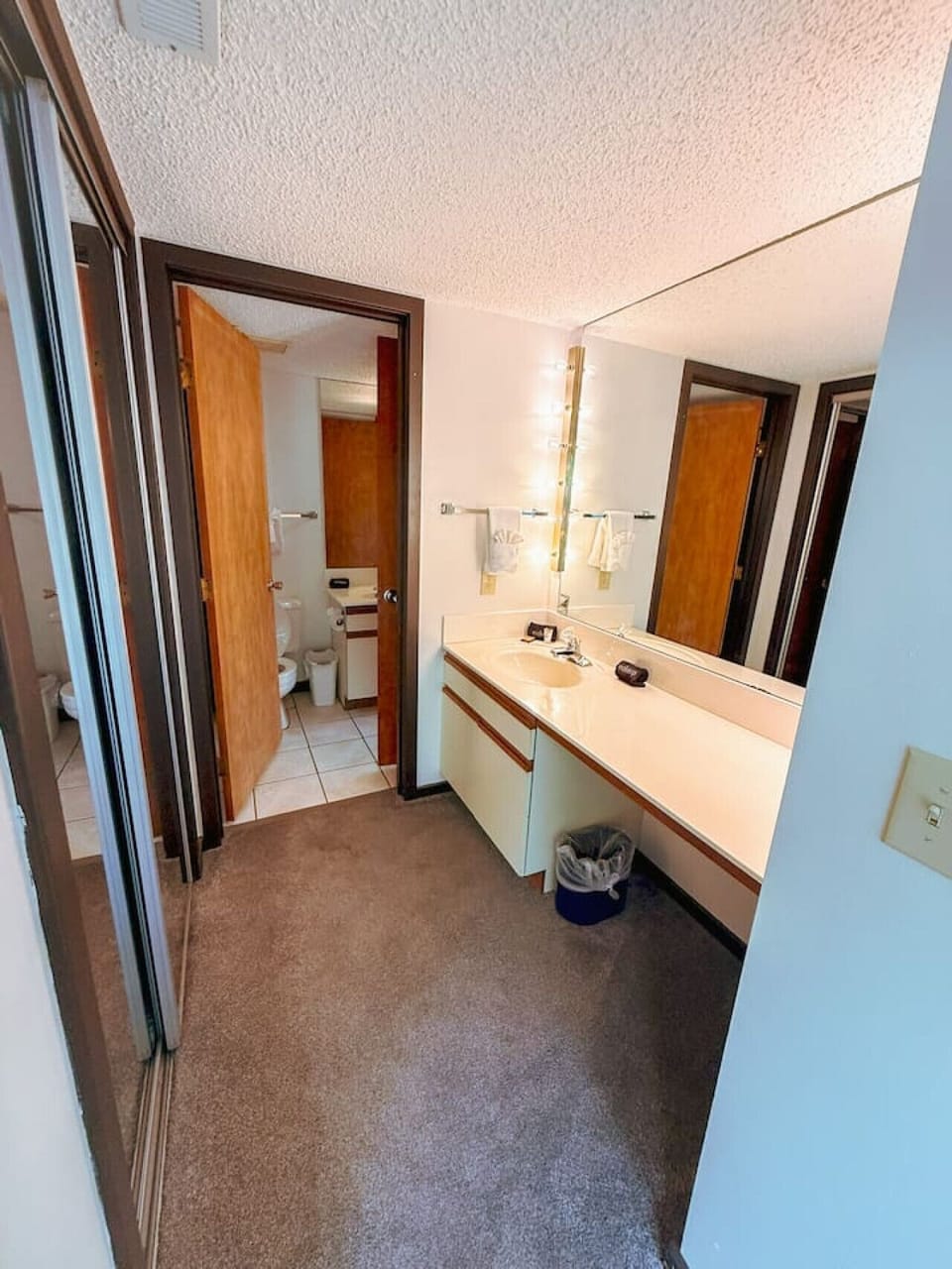 One of our well-appointed bathrooms, featuring ample counter space and a convenient layout for your group.