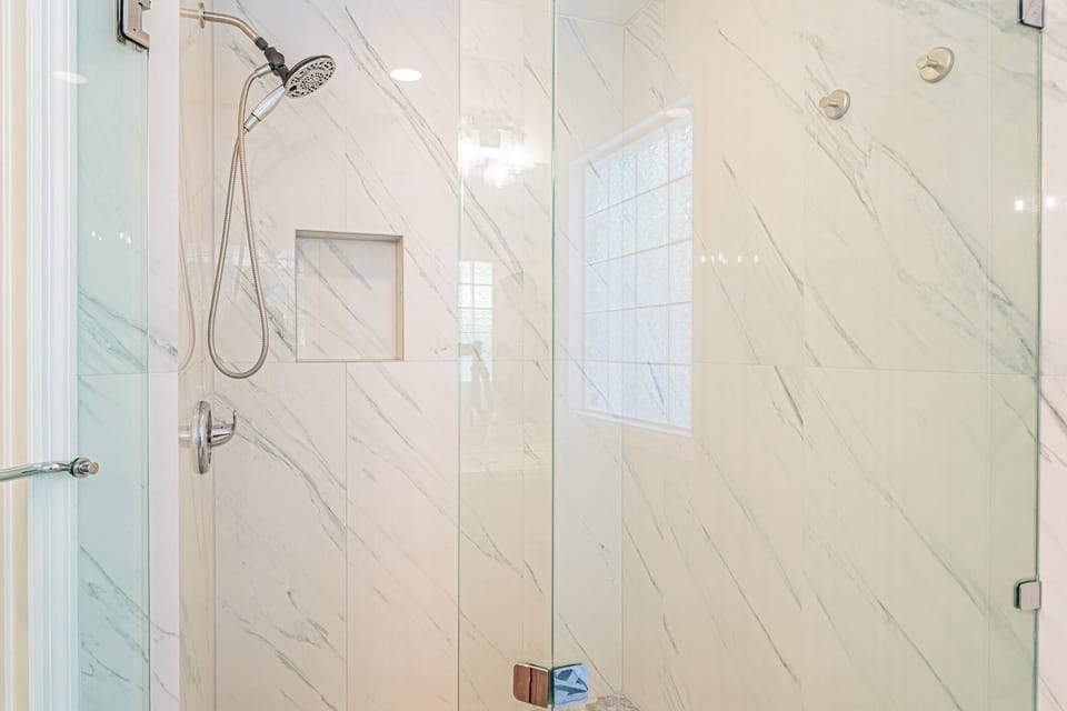 Primary Bathroom with Tiled Walk-in Shower
