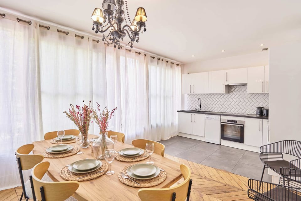 Dining room with kitchen