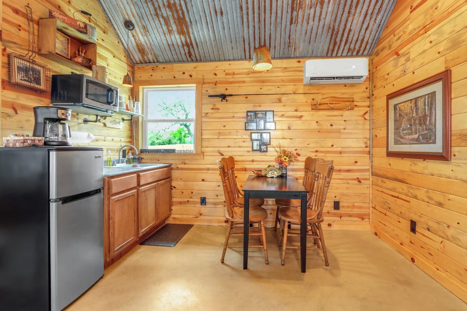 View of the kitchenette.  It is equipped with a microwave and small refrigerator.