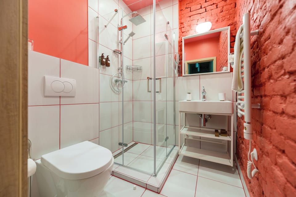 Basic Double Room | Bathroom | Shower, rainfall showerhead, free toiletries, hair dryer