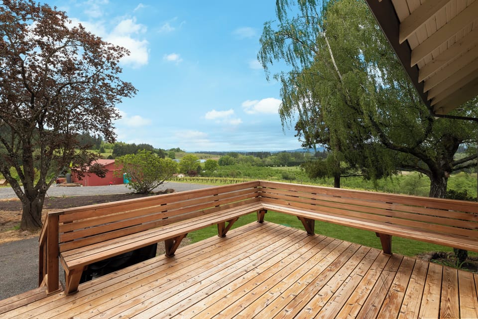 Large back deck with BBQ
