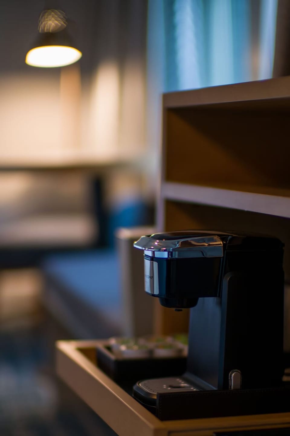 Start mornings right with fresh coffee steps from your bed.