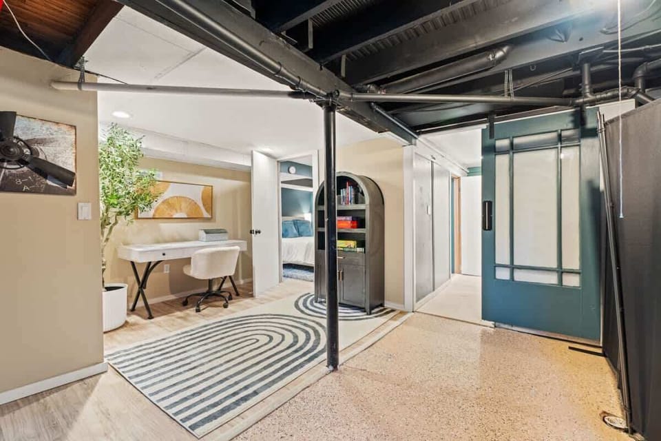 Spacious lower-level workout area for keeping up your routine