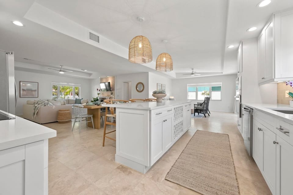 Open concept living, dining, family and kitchen area