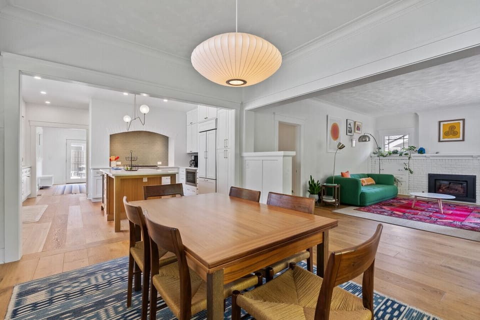 Beautifully lit and functionally designed for group cooking or quiet coffee time.