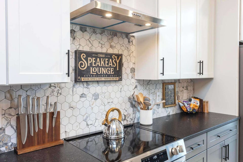 Fully stocked brand new kitchen
