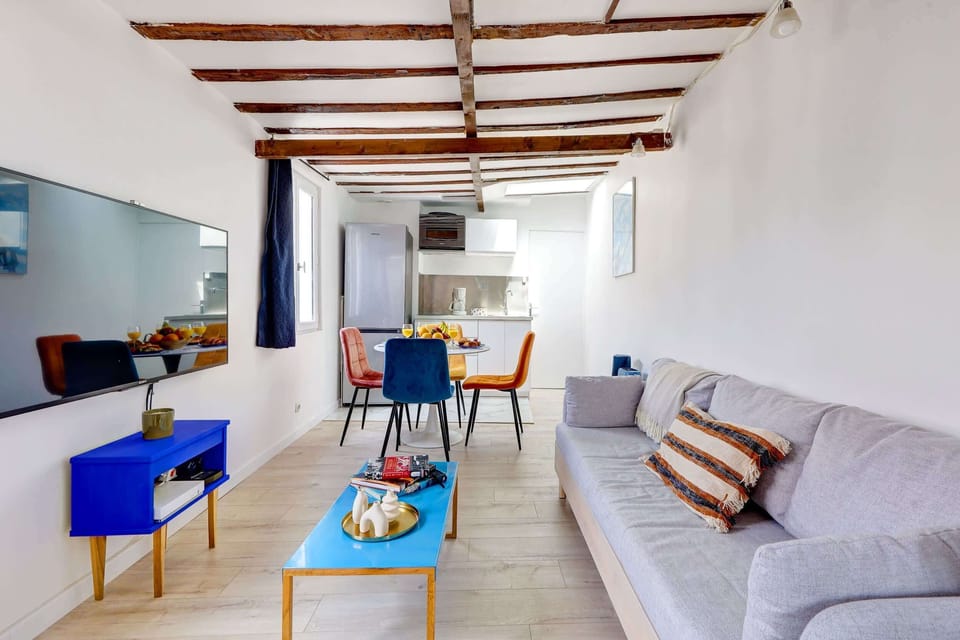 The open-plan living, kitchen and dining area