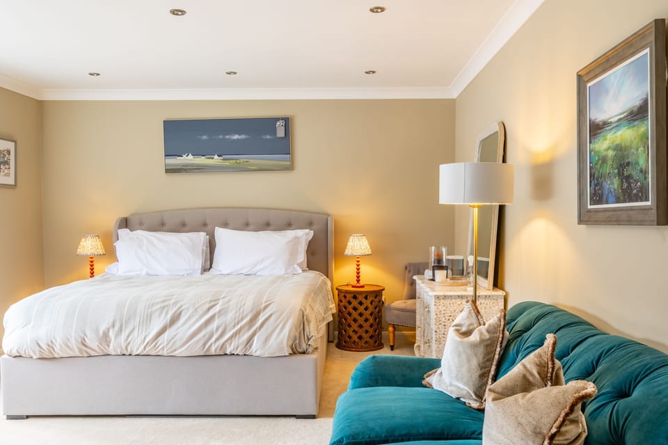 First floor: Master bedroom with 6' super-king size bed