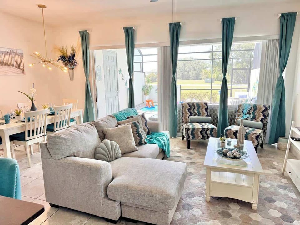 Bright Ocean-Themed Living Room