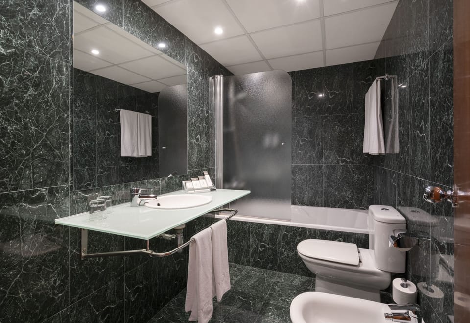 Free toiletries, hair dryer, towels
