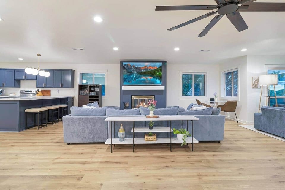 Living room with smart TV