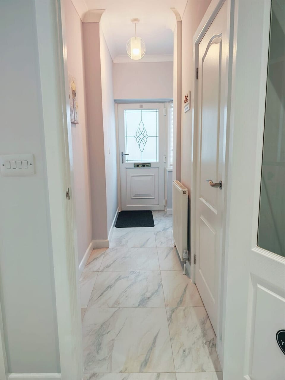 Step inside the step-free entrance hall to the bungalow.