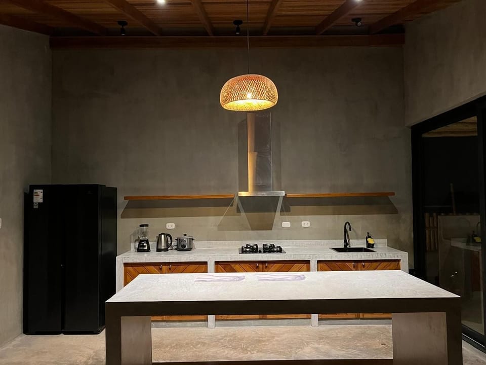 Family Villa, Air conditioning, Beach View | Private kitchen | Coffee/tea maker, full-size fridge, microwave, stovetop