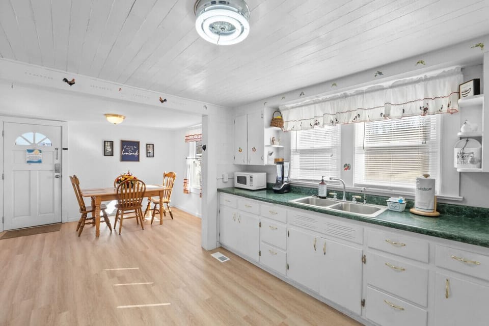 The large kitchen provides plenty of space for the chef in your group to prepare meals or to enjoy takeout from any of the local restaurants.
