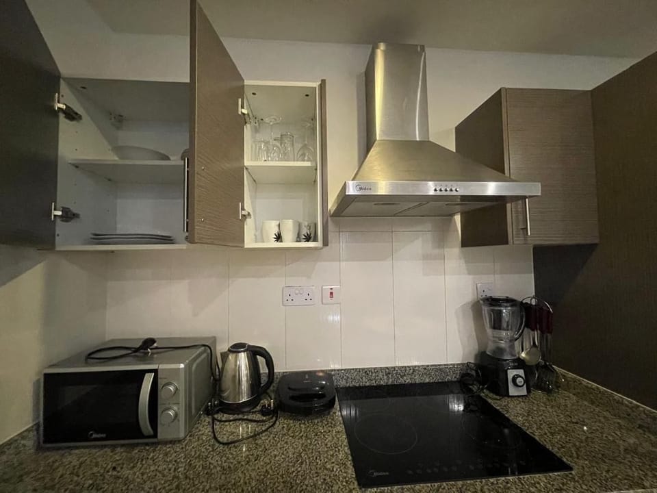 Luxury Apartment, Balcony, City View | Private kitchen | Full-size fridge, microwave, oven, stovetop