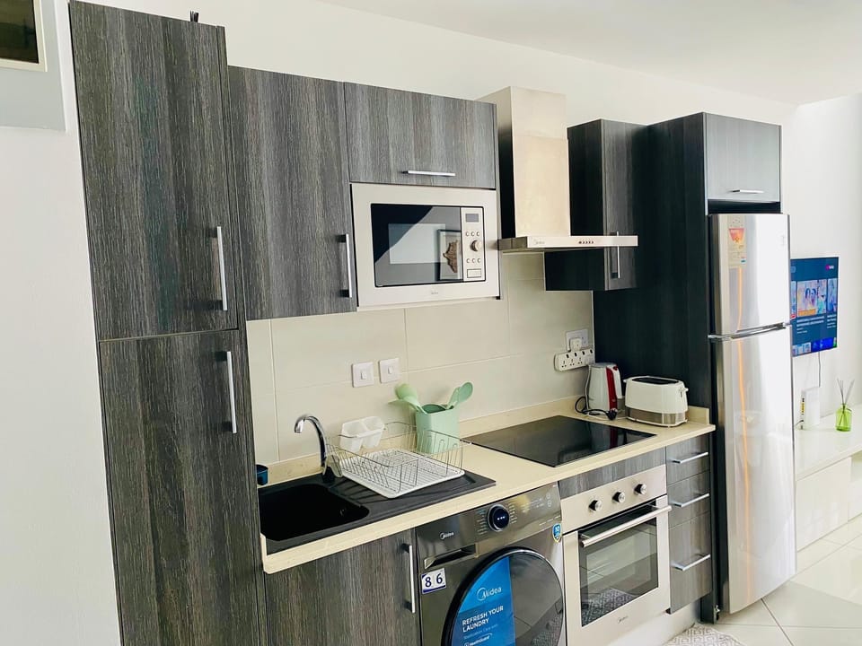 Exclusive Apartment, 1 Bedroom, Balcony | Private kitchenette | Full-size fridge, microwave, oven, stovetop