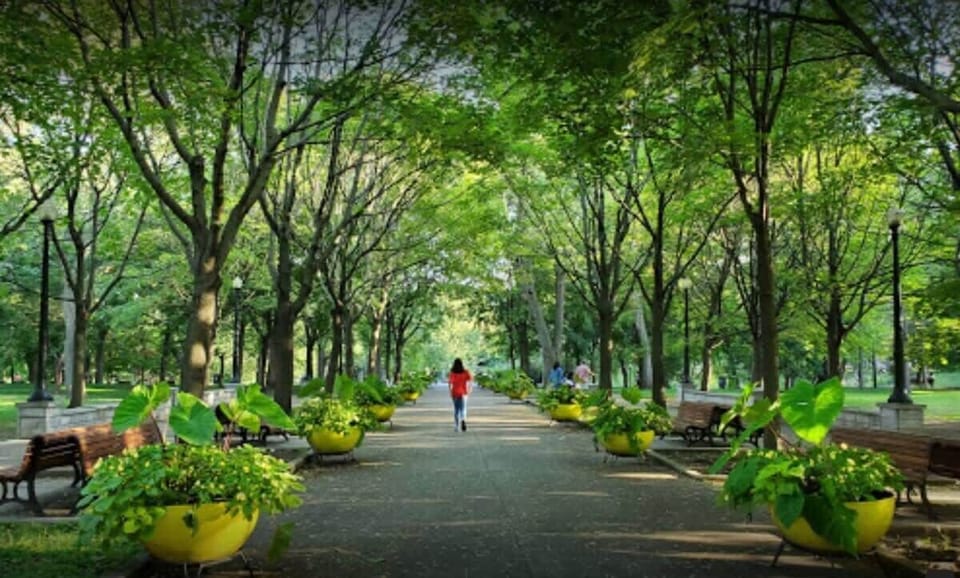 Have a walk through La Fontaine Park after dinner or jog it for exercise.