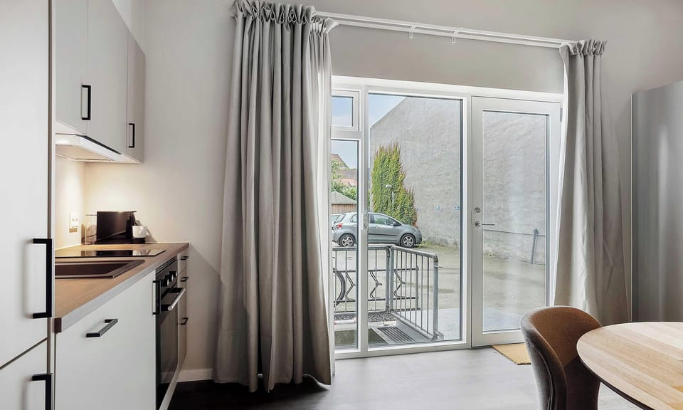 Lots of natural light and two layers of curtains to ensure that you get a good nights sleep, while maintaining privacy.