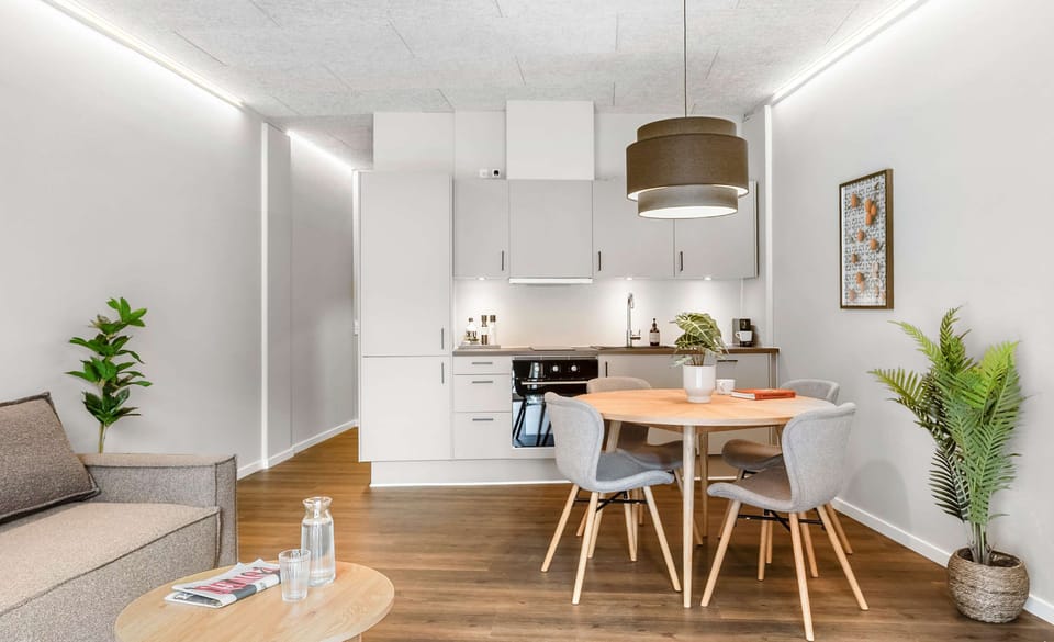 Dining area and kitchen