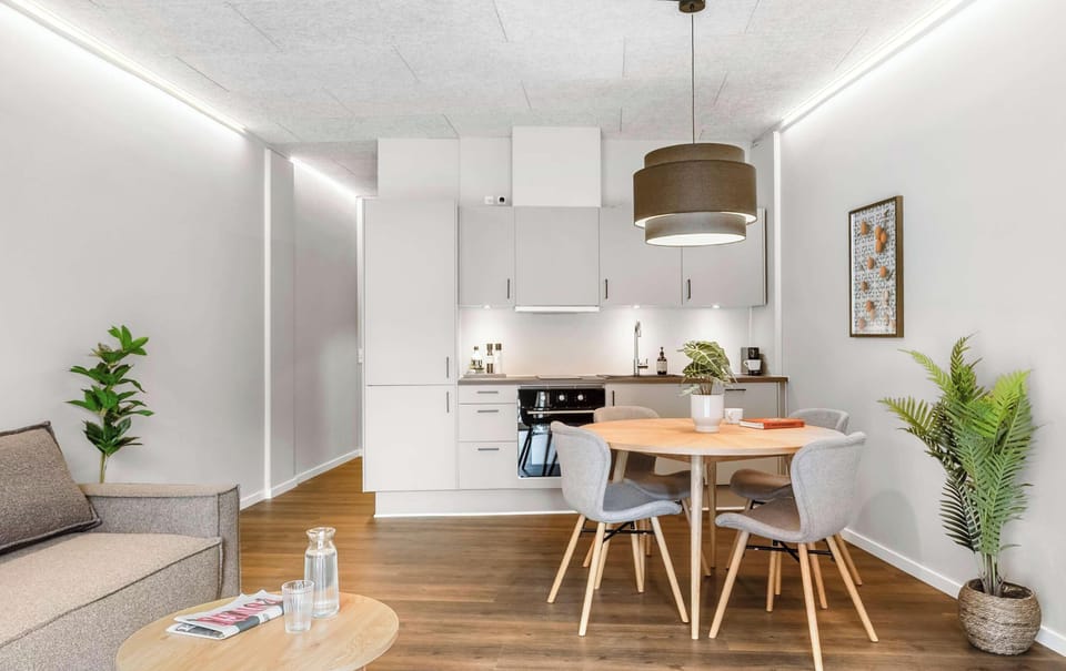 Dining area and kitchen