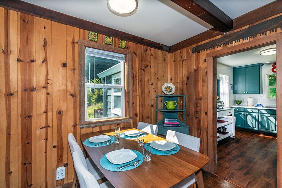 The dining area is open to the kitchen & living room.