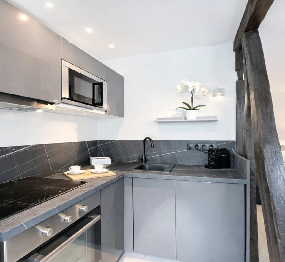 Superior Apartment, City View | Private kitchen | Espresso maker, electric kettle, toaster, freezer