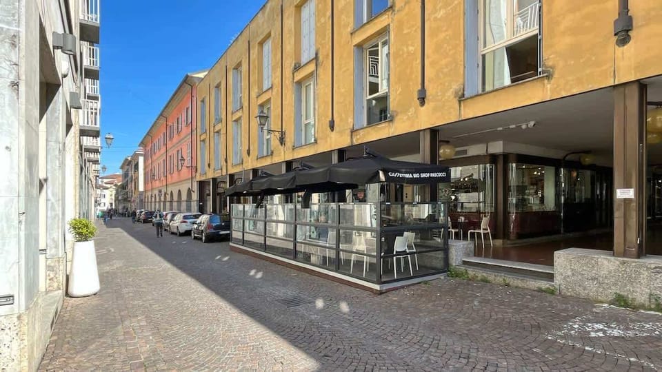 area in the town center with plenty of bars and shops
