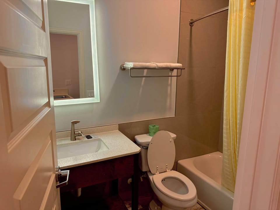 Towels, soap, shampoo, toilet paper