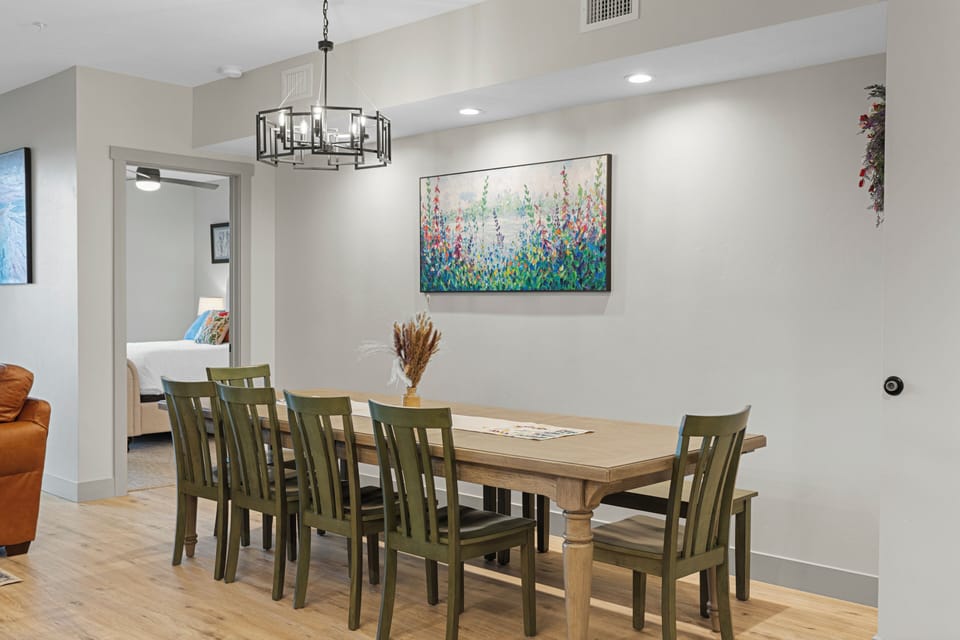 Dining area (Primary suite visible in the background)