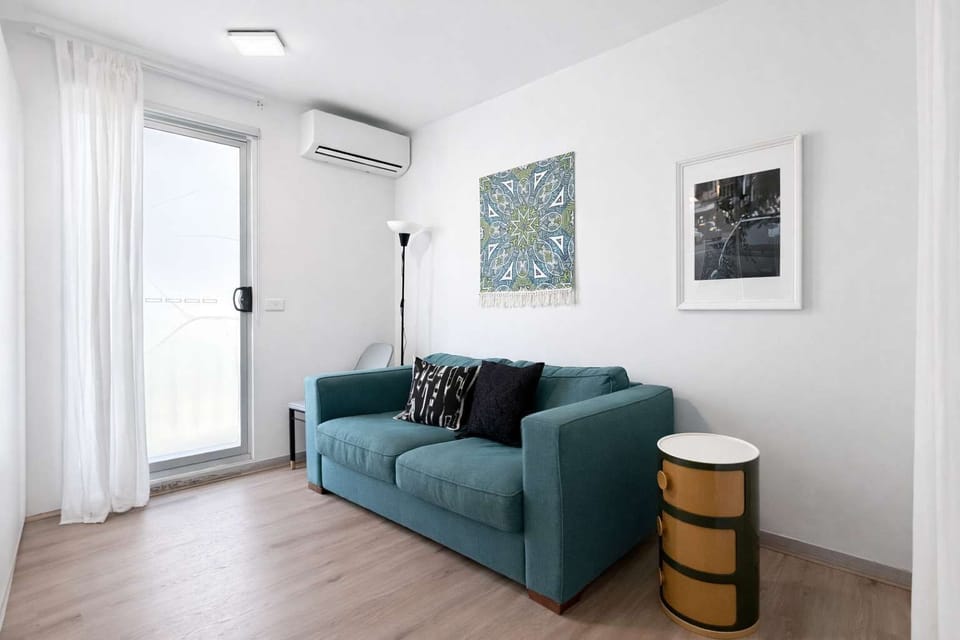 Living room with a single sofa bed